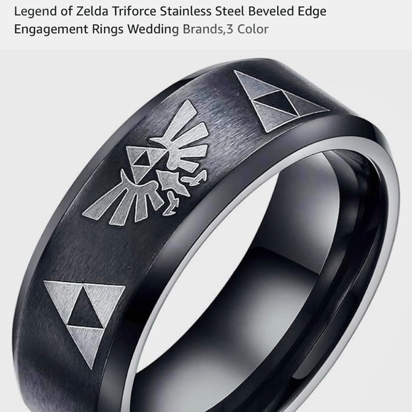 Other - Men’s Size 10 Legend of Zelda Triforce Stainless Steel Beveled Edge Ring